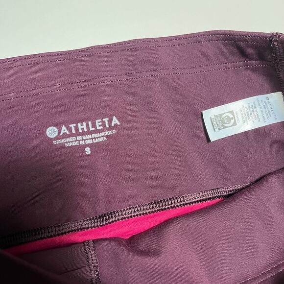 Athleta All‎ In Structure Maroon Pink Compression Leggings 7/8 Tight Size Small - Picture 7 of 9